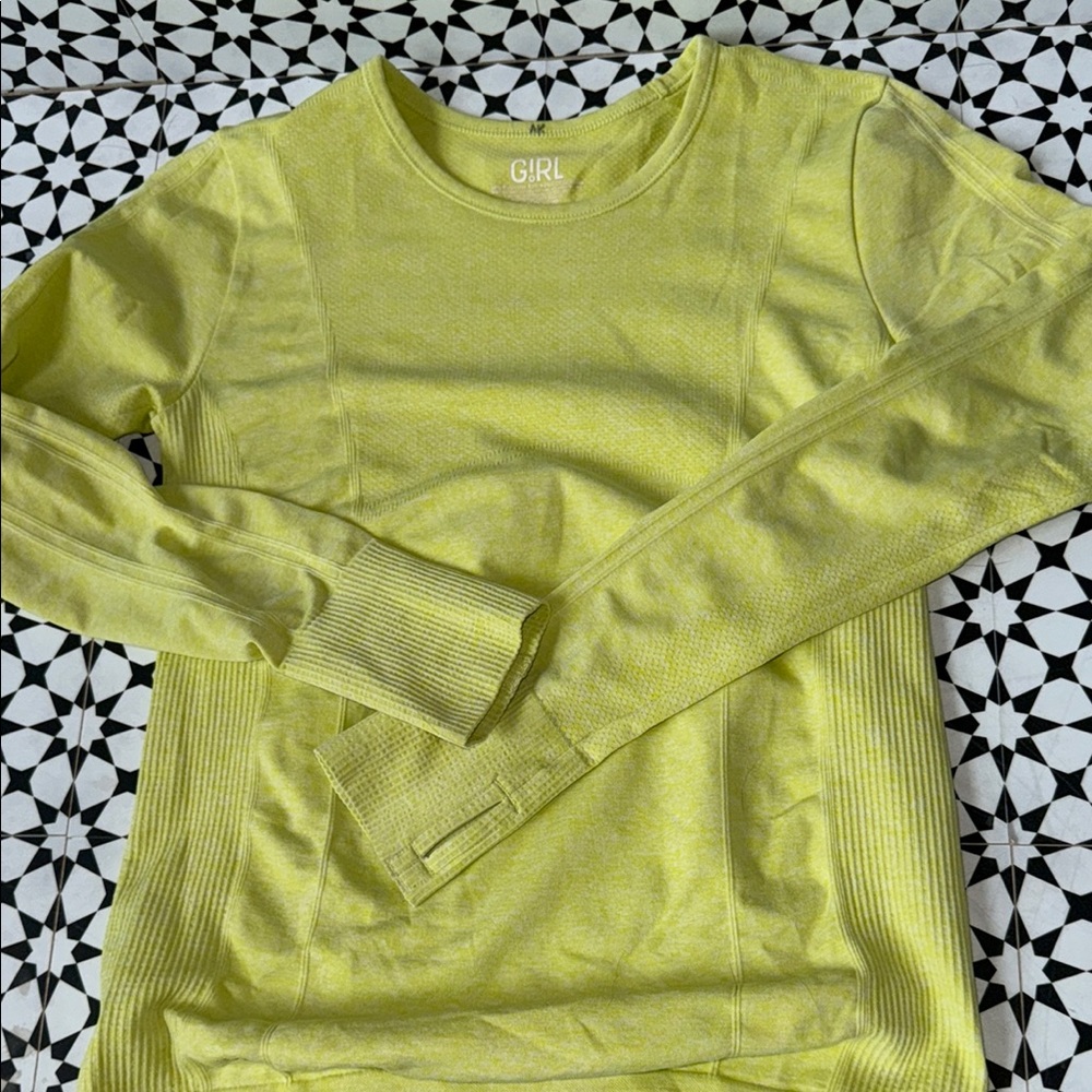Athleta GIRL Lemon Lime Long Sleeve Top